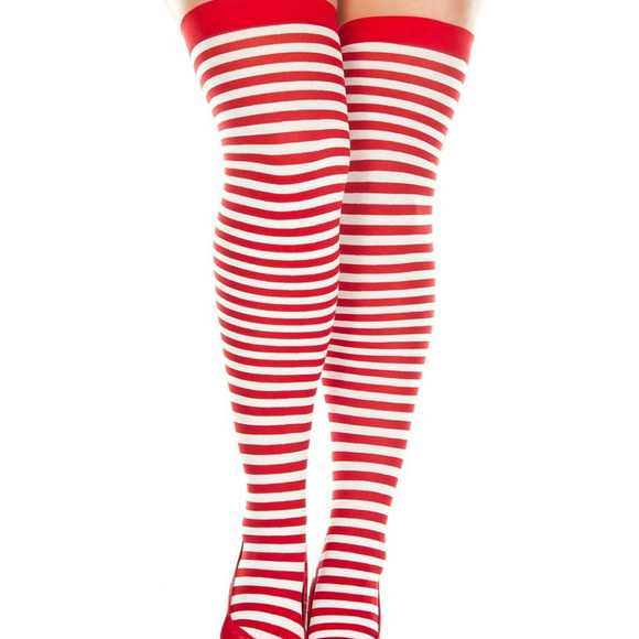Striped Thigh Hi!  Plus & Regular Size - Picture 1 of 1